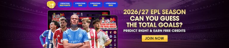 Can You Guess The Total Goals on 2026/27 EPL Season - only at BetVision88!